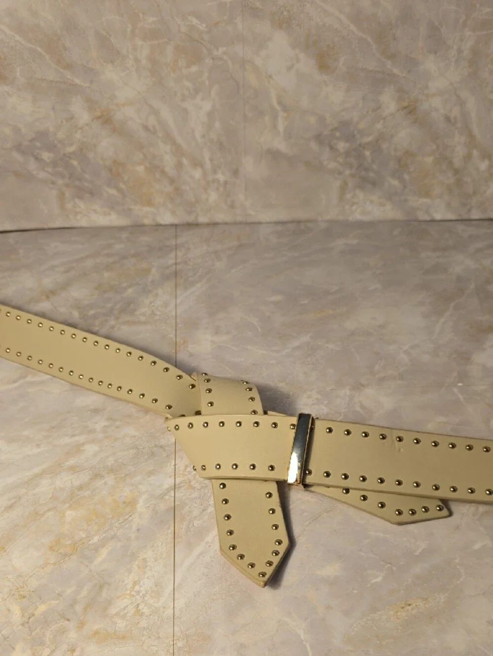 Torrid Beige Studded Cinch Elastic Waist Belt - Size 1